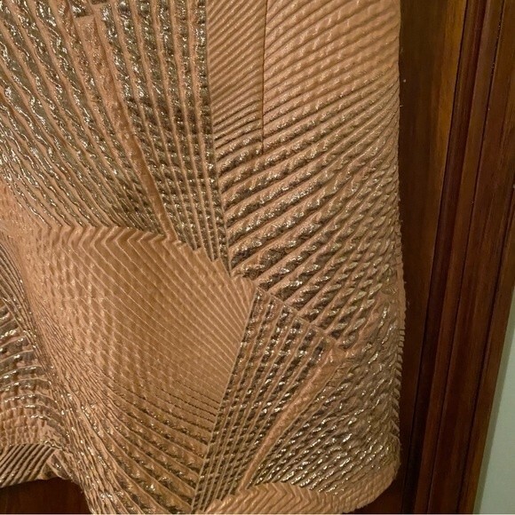 The Bar Logan Metallic Mini Dress Peach Coral Orange Gold Sleeveless Cocktail 6 - Picture 5 of 8